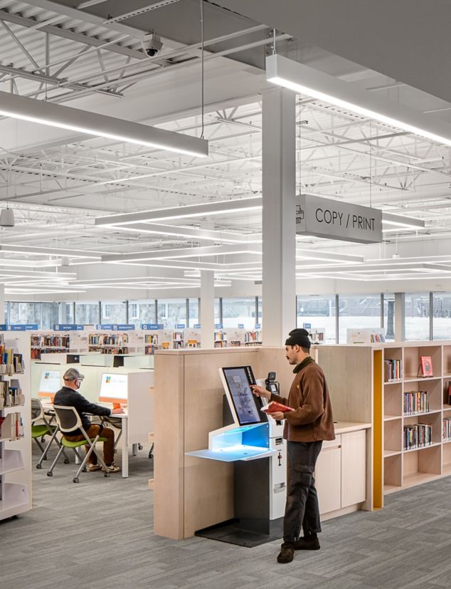 Interface AE311 plank carpet tile in public library