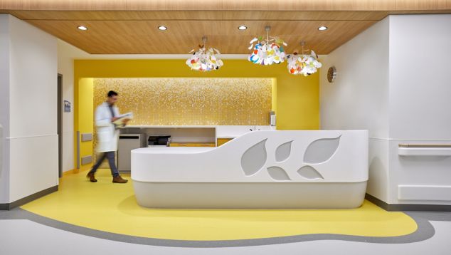 nora by Interface noraplan environcare rubber flooring in hospital nurse's station and corridor